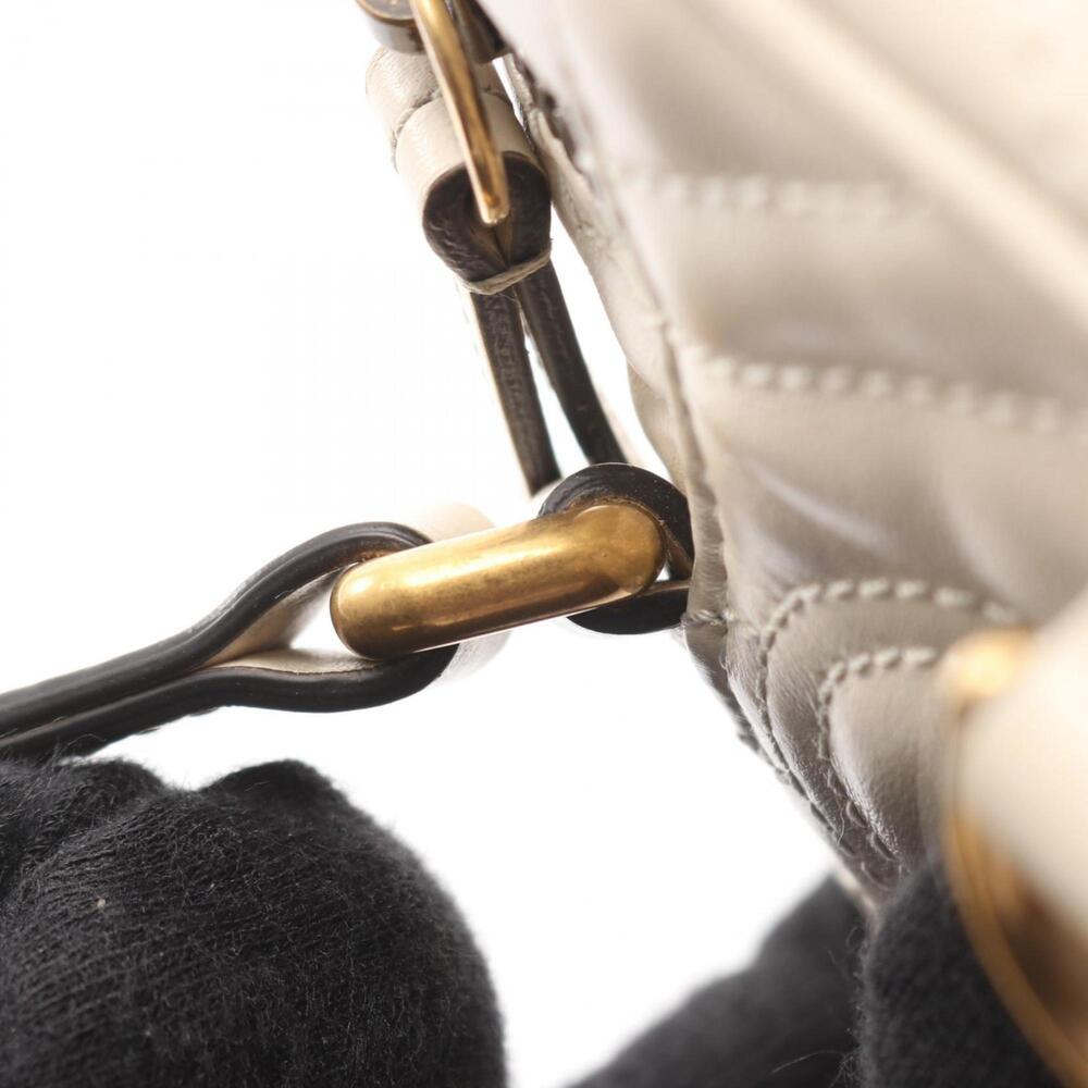 GUCCI White Leather GG Marmont Backpack - Picture 8 of 12